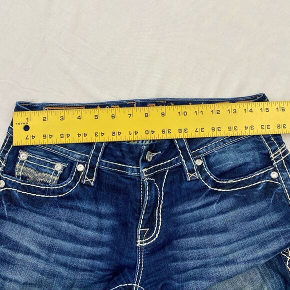 Rock Revival Straight Leg Low Rise Jeans Blue Bluebell Bling Y2K Womens 28 - Picture 10 of 13